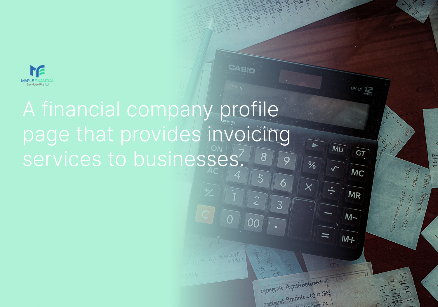 Maple Financial Services Company Profile & Invoicing Site